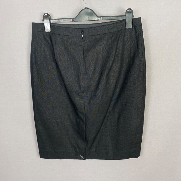 J.Crew Womens Solid Midi Pencil Skirt In Black Size 4 Linen Cotton - Picture 6 of 10